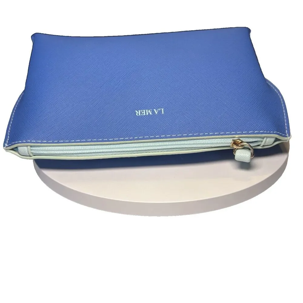 La Mer  Cosmetic Blue Makeup Bag Beauty Cosmetic Travel